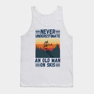 never underestimate an old man on skis Tank Top